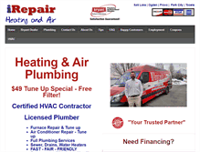 Tablet Screenshot of irepairheatingandair.com
